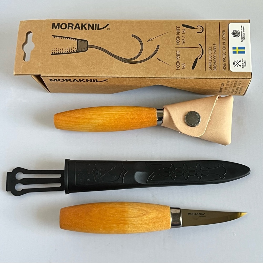 2 Wood Carving Tools Morakniv Hook Knife & Mora Sweden Carving Knife NEW